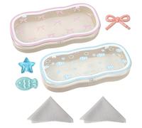 Koceci 2 PCS Cute Glasses Case Hard Shell, Clear Glasses Case Pink and Blue, Eye Glass Cases for Sunglasses Reading-Glasses, Pink and Blue, 17.5 x 8 x 3 cm (6.89 x 3.15 x 1.18 inches)