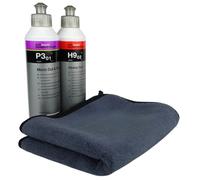 Koch Chemie Heavy Cut 3-Piece Polish Set 250 ml + Micro Cut & Finish with Carnauba 250 ml + 1x Advantuse Microfibre Cloth