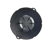 Kochblume das Origial Silicone Boil Over Protector for Pots and Pans, Microwave Lid, Splash Guard and Steamer Attachment (Anthracite, M, Pot Size 14-20 cm)
