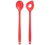 Kochblume Set of 2 Spoons for Cooking and Baking, 30 cm, Stainless-Steel Core with a Protective Layer of Silicone, BPA-Free, Dishwasher-Safe, Red
