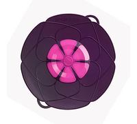 Kochblume The Original, Silicone Boil Over Protector for Pots and Pans, Microwave Lid, Splash Guard and Steamer Attachment (Purple, L, Pot Size 14-24 cm)