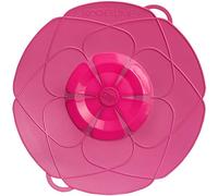 Kochblume The Original, Silicone Boil Over Protector for Pots and Pans, Microwave Lid, Splash Guard and Steamer Attachment (Pink, L, Pot Size 14-24 cm)