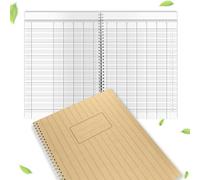 KOCHDIALOG 1 x nature-eco column book A4 - classic business book with 10 columns, a journal with very good writing pages in 21 x 29.7 cm as a club cash book, account management book, accounting