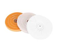Kochenty 3-Piece 6-Inch Mirror Polishing Wheel Set Cotton Wheel for Bench Grinder Tools with 1/2 Inch Arbor Hole
