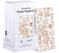 Kochorie 100 Pieces Thanksgiving Fall Pomegranate Napkins Disposable Paper Decorative Guest Party Napkins 7.8 x 4.3 Inch Autumn Orange Floral Hand Towels for Fall Thanksgiving Wedding Birthday Party