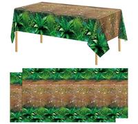 Kochorie 2 Pieces Forest Path Tablecloths Safari Jungle Table Cover Waterproof Woodland Table Cloth for Safari Jungle Birthday Party Supplies Picnic Camping Dining Day, 54 x 108 Inch