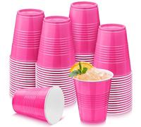 Kochorie 50 Pack Hot Pink Disposable Plastic Cups, 12 Ounce Drinking Party Cups for Wedding, Birthday, Graduation, Christmas Parties, Picnics, Events