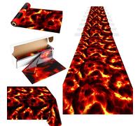 Kochorie Lava Tablecloth Roll with Cutter Box 100 Ft X 54 Inch Frame Volcano Table Cover Disposable Hot Lava Plastic Party Supplies for Volcano Dinosaur Theme Party Halloween Game Decorations