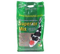 Kockney Koi Superior Mix Fish Food 4mm - Floating Pellets, 5kg Bag with Vitamin C for Immune Support