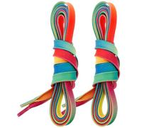 KOCKSHION 1 Pair Waxed Polyester Ice Skates Laces Rainbow Gradient Sports Shoelaces Replacement Easy to Lace Wear-resistant for Hockey and Roller Skates