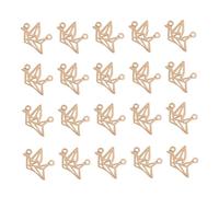 KOCKSHION 100pcs Alloy Paper Crane Pendants for Diy Crafting and Jewelry Making Hollow Earring Charms for Bracelets and Accessories