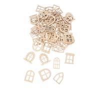 KOCKSHION 100pcs Unfinished Wooden Fairy Doors for Miniature Gardens Elk Gnome Door Decorations DIY Fairy House Window Accents for Micro Landscape and Bonsai Decor