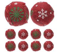 KOCKSHION 10pcs Christmas Pet Cat Patch Ball Kit with Teaser Function for Kitten and Pet Cat, Cloth and Plastic Material, Creative Christmas Elements Design for Color