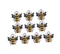 KOCKSHION 10pcs Creative Bee Shape DIY Charms Pendants for Bracelet and Necklace Making for Jewelry Crafting and Enhancing Manual Skills Vibrant Yellow Black Color for