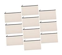 KOCKSHION 10pcs Sublimation Blank Makeup Bags DIY Craft Bag Canvas Pencil Cases Heat Transfer Cosmetic Organizers for Travel Daily Use with DIY Tassel Kit for Personalization