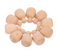 KOCKSHION 10pcs Unfinished Wooden Peg Dolls for DIY Puppets, Hand-Painted Crafts, Can Be Drawn, for Crafts and Collecting, Khaki Colour, Plastic Material