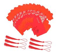 KOCKSHION 12pcs Chinese Style Wedding Candy Boxes Bulk Paper Gift Storage Packaging for Wedding Party Favor Festive Red Tassel Design and Practical Medium