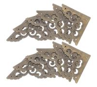 KOCKSHION 12pcs Vintage Zinc Alloy Chest Corner Covers with Ornate Embossed Design for Frames, Providing Edge Protection and Preventing Edge Chipping in Classic European Style
