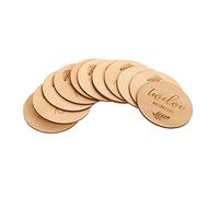 KOCKSHION 12Pcs Wooden Milestone Cards Set Double Sided Discs for Monthly Growth Tracking for Newborn Photography Smooth Durable
