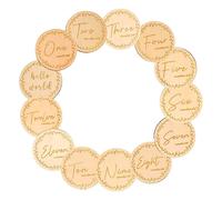 KOCKSHION 13pcs Monthly Milestone Cards Creative Wooden Growth Photo Cards for Newborns Unisex Design for Capturing Special Moments