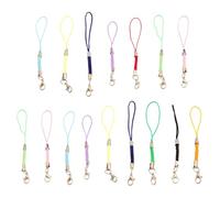 KOCKSHION 15pcs Lobster Clasp Phone Lanyard Lobster Clip Phone Strap Multi-purpose Smooth Surface Rope Metal DIY Jewelry Charm Strap for Cellphone Accessories 3.54x0.39x0.08inch Random Color