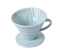 KOCKSHION 1Pc Ceramic Coffee Filter Cup Conical Dripper for Home Office Handmade Safe for Servings Stylish Sky-Blue Design
