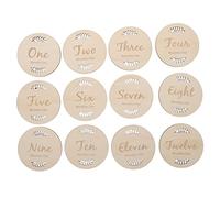 KOCKSHION 1set Growth Cards Wooden Monthly Announcement Cards for Newborns Unisex Keepsakes for Sharing Precious Moments and Capturing