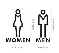KOCKSHION 2 Pcs Black Acrylic Toilet Door Signs for Office and Study, Men's and Women's Restroom Identification Tags with Long-term Durability and Mark-free Adhesive, Stylish and Simple