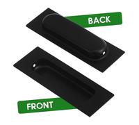 KOCKSHION 2 Pcs Recessed Pocket Door Handles for Cabinets Black Rectangular Finger Pulls with Screw Sliding Door Pulls for Wardrobes Cupboards and Dressers