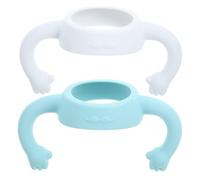 KOCKSHION 2 pcs Soft Silicone Milk Bottle Handles for Comfortable Grip for Feeding Bottles Design White Practical Weaning Accessory