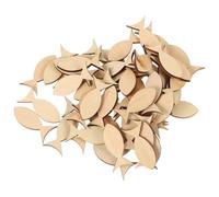 KOCKSHION 200pcs Unfinished Wooden Fish Cutouts with Smooth Edges, Premium Wood Material Fish Shaped Slices for DIY Crafts, to Play and Creative Woodcraft Projects
