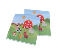KOCKSHION 20pcs Disposable Cartoon Farm Animals Napkins Party Supplies Paper Napkins Rectangular Shape Unique Vivid Style Suitable for Party and Shower
