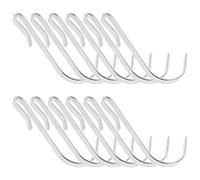 KOCKSHION 20pcs Stainless Steel Kitchen Hooks Thick Hooks for No-Punch Installation Suitable for Hanging Tableware and Aprons in Household Or Camping Use Silver