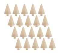 KOCKSHION 20pcs Unfinished Wood Christmas Trees DIY Model Kit, Ready for Trimming, Easy to Use, Khaki Wooden Christmas Tree Decorations for Play and Craft Projects