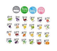 KOCKSHION 28Pcs Bump Belly Stickers Creative Maternity Photo Props for Expecting Moms Bright Fun Belly Decals for Pregnancy Milestones Keepsake for Shower Memories