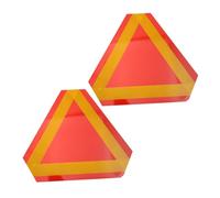 KOCKSHION 2pcs Aluminum Slow Moving Vehicle Reflective Triangle Signs for Golf Carts Farm Tractors Utility Vehicles Weather Resistant Safety Warning Reflectors for Roadside Visibility