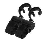 KOCKSHION 2pcs Baby Stroller Hooks with Strong Double Hanging Clips, Black Stroller Clip Straps for Diaper Bags and Grocery Shopping, Universal Pram Hanger Accessories for Infant Pushchairs