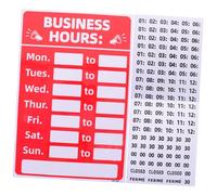 KOCKSHION 2pcs Business Hours Sign with Strong Adhesive Writable PVC Opening and Closing Signs for Store Shop Library Easy Peel and Stick Reminder for Operation