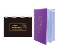 KOCKSHION 2pcs Checkbook Registers for Personal Checkbook with Spiral Binding, Portable Design, and Sturdy Pp Paper Material, for Home and Office Use to Track Balances Efficiently