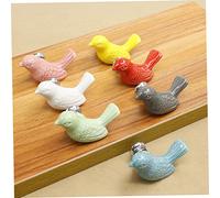 KOCKSHION 2Pcs European Style Ceramic Drawer Handle Modern Cartoon Single Hole Knobs for Cabinet Closet Adorable and Silver Pull Bars Easy Installation Decorative Retro Home Hardware