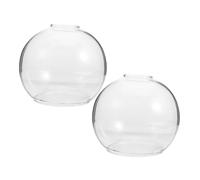 KOCKSHION 2pcs Glass Globe Lampshades with Dual Hole Structure, E27 Fitter Opening, 5.5 Inch Diameter, 4.72 Inch Height, Easy to Clean Replacement Covers for Floor Lamps and Wall Sconces,
