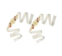 KOCKSHION 2pcs Maternity Sash Belt for Shower Gender Reveal Floral Design for Expecting Moms Comfortable Fit Supportive Waistband Stylish Beige Keepsake Photo Prop