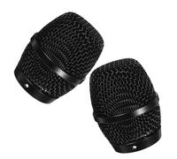 KOCKSHION 2pcs Microphone Head Replacement Standard Metal Mesh Grille Ball with Inner Filter for Wired Wireless Mics Anti-foaming Windproof Cover Reducing Sibilance and Plosives Compatible