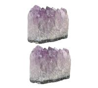 KOCKSHION 2pcs Natural Amethyst Clusters Unique Geology Specimens for Tabletop Adornment Decorative Home Accent Jewelry Making Random Shapes Elegant Mineral Specimens