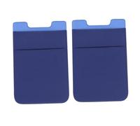 KOCKSHION 2pcs Navy Blue Phone Holder Double Layer Pu PVC Phone Back Pocket with Strong Adhesive Never Lose Elasticity Leaves No Sticky Residue Card Storage