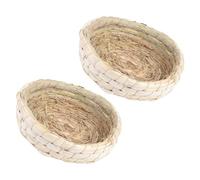 KOCKSHION 2pcs Pigeon Nests Carrier Pigeon Nests Safe Hideaway Provides Warm Sheltered Environment Corn Husk Straw 8.25x8.25x2.16in Bird Breeding Supplies