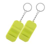 KOCKSHION 2pcs Portable Yellow Pvc Cell Phone Stand with Keychain Attachment Compact Desktop Phone Holder for Watching Videos and Following Recipes Foldable for Desk Use
