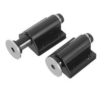 KOCKSHION 2pcs Push to Open Magnetic Cabinet Door Latches Rebounding Spring Lock for Single Door, Black, Magnetic Catch Locks for Kitchen Wardrobe Cupboard, Tool-Free Installation, Reusable