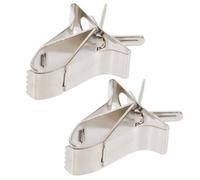 KOCKSHION 2pcs Stainless Steel Bird Food Clips Cuttlefish Bone Holder Parrot Vegetable Clamp for Cage Feeding Multipurpose Bird Cage Food Fixing Tools