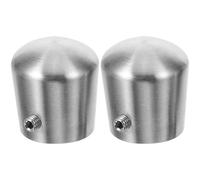 KOCKSHION 2pcs Stainless Steel Handrail End Caps for Stair Railings with Polished Surface and Decorative Effect, Securely Fits onto 16mm Pipe Handrail Support for Home and Building Use